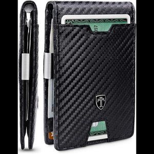 Mens Slim Wallet Money Clip RFID Blocking Bifold Credit Card Holder Men Gift Box
